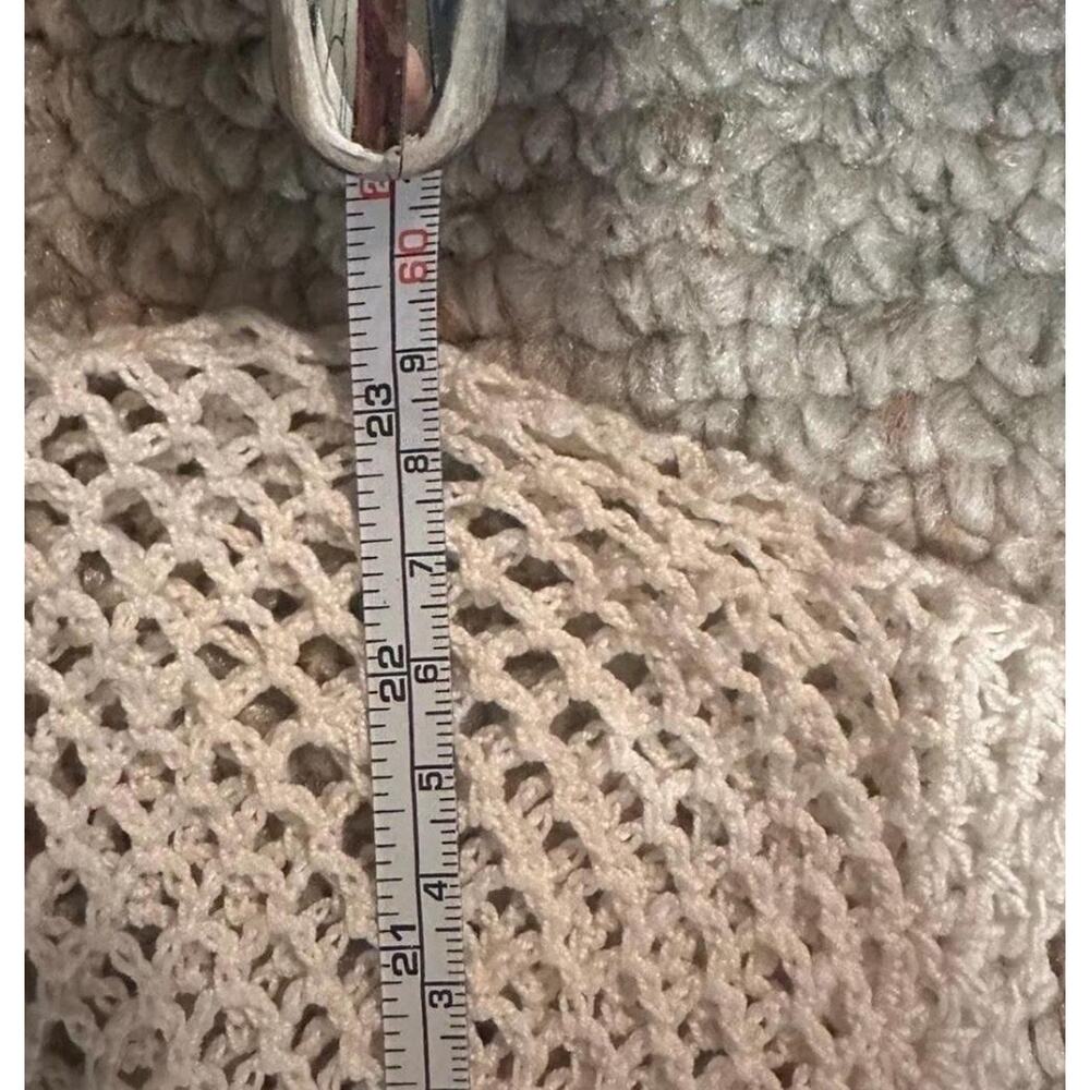 VTG Crochet Knit Vest Boho Festival Cottagecore Handcrafted Style‎ Top Cream S - Picture 11 of 11